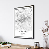 
              Kaiserslautern, Germany Modern Style Map Print
            