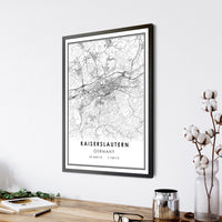 Kaiserslautern, Germany Modern Style Map Print