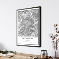 
              Mexico City, Mexico Modern Style Map Print 
            