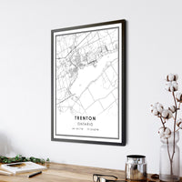 Trenton, Ontario Modern Style Map Print 