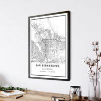 San Bernardino, California Modern Map Print