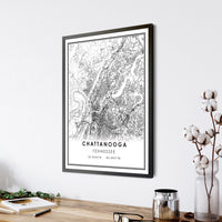 Chattanooga, Tennessee Modern Map Print 