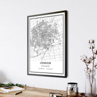 
              London, Ontario Modern Style Map Print 
            