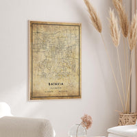 
              Batavia, Illinois Vintage Style Map Print 
            