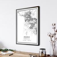 
              Agadir, Morocco Modern Style Map Print 
            