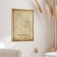 
              Old Hickory, Nashville, Tennessee Vintage Style Map Print 
            