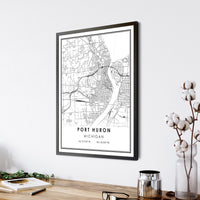Port Huron, Michigan Modern Map Print 