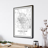 Stevens Point, Wisconsin Modern Map Print 