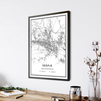 
              Skopje, Macedonia Modern Style Map Print 
            