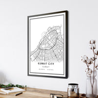 
              Kuwait City, Kuwait Modern Style Map Print
            