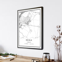 Incirlik, Turkey Modern Style Map Print