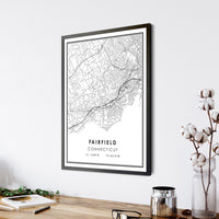 Fairfield, Connecticut Modern Map Print 