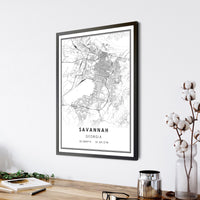 
              Savannah, Georgia Modern Map Print 
            