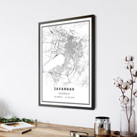 Savannah, Georgia Modern Map Print 