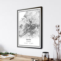 Taipei, Taiwan Modern Style Map Print