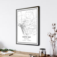 
              North Bay, Ontario Modern Style Map Print 
            