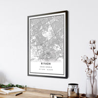 
              Riyadh, Saudi Arabia Modern Style Map Print 
            