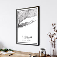 Long Island, New York Modern Map Print 