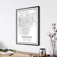 Wilmington, North Carolina Modern Map Print 