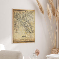 
              Bonn, Germany Vintage Style Map Print 
            