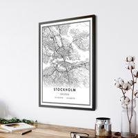 
              Stockholm, Sweden Modern Style Map Print 
            