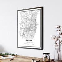
              Racine, Wisconsin Modern Map Print
            