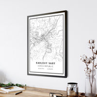 
              Karlovy Vary, Czech Republic Modern Style Map Print
            