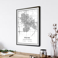 
              Regina, Saskatchewan Modern Style Map Print 
            