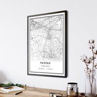 
              Fairfax, Virginia Modern Map Print 
            