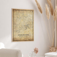 
              Charlestown, Rhode Island Vintage Style Map Print
            