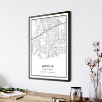 Sayville, New York Modern Map Print  