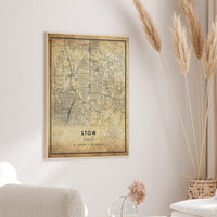 
              Stow, Ohio Vintage Style Map Print 
            