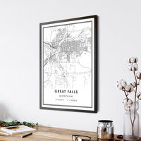 
              Great Falls, Montana Modern Map Print 
            
