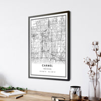 
              Carmel, Indiana Modern Map Print 
            