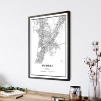 Mumbai, India Modern Style Map Print 