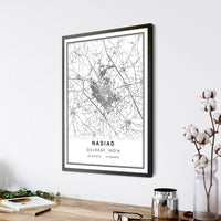 
              Nadiad, India Modern Style Map Print
            