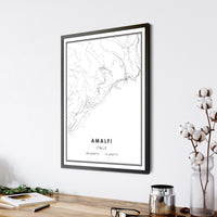 
              Amalfi, Italy Modern Style Map Print 
            