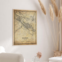 
              Bilbao, Spain Vintage Style Map Print 
            