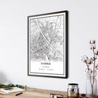 Vienna, Austria Modern Style Map Print 