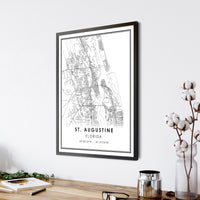 St. Augustine, Florida Modern Map Print 