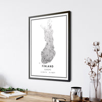 
              Finland, Europe Modern Style Map Print 
            