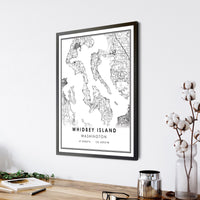 
              Whidbey Island, Washington Modern Map Print 
            