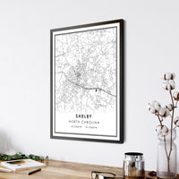 
              Shelby, North Carolina Modern Map Print 
            