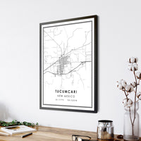 
              Tucumcari, New Mexico Modern Map Print 
            