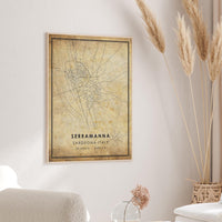 Serramanna, Sardegna, Italy Vintage Style Map Print 