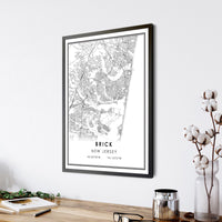 
              Brick, Jersey Modern Map Print  
            