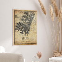 Bogota, Colombia Vintage Style Map Print 