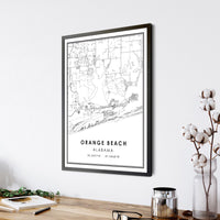 
              Orange Beach, Alabama Modern Map Print 
            