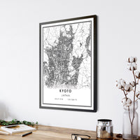 
              Kyoto, Japan Modern Style Map Print
            