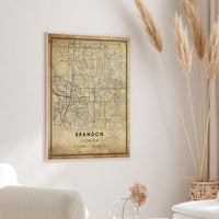 Brandon, Florida Vintage Style Map Print 